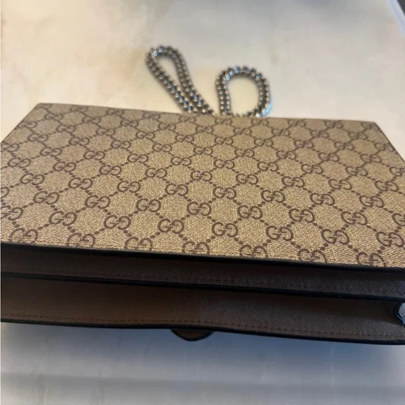 Gucci Beige and Tan Crossbody Bag with Silver Accents - Picture 5 of 7